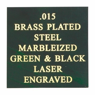 Marbled Green/Black Brass Plated Steel Engraving Sheet Stock (12"x24")