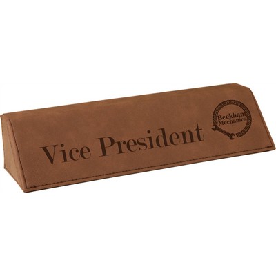 Laser Engraved Desk Wedge - Dark Brown/Engraves Black