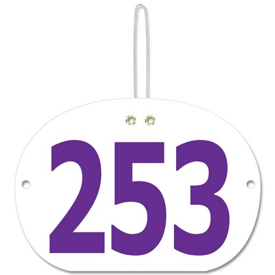 Stock Indurotec™ Large Oval Exhibitor Numbers w/ Hook (7 7/8"x5½")