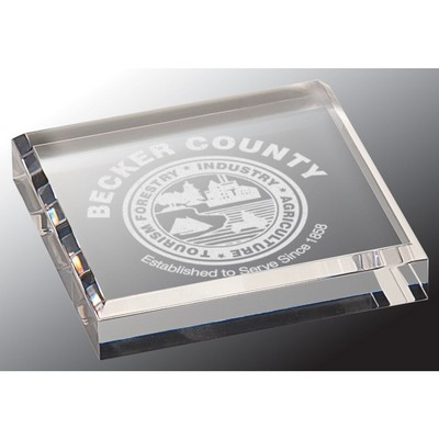 3.75" x 3.75" Clear Acrylic Paperweight