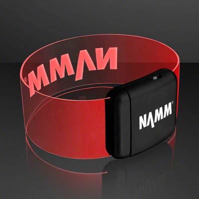 Laser Engraved - Cosmic Red LED Magnetic Clasp Bracelets - PRINTED