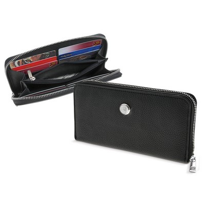 Ladies' Leather Wallet W/ Silver Medallion