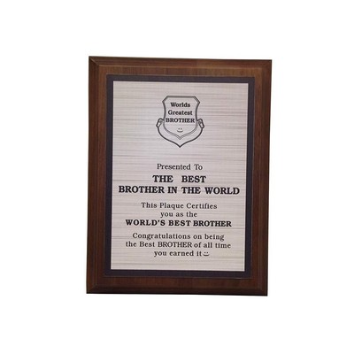 The Best Brother In The World Plaque- (Silver)