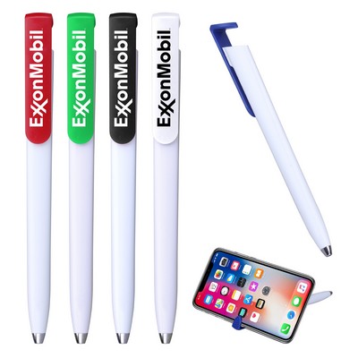 Click Action Ballpoint Pen w/ Phone Holder