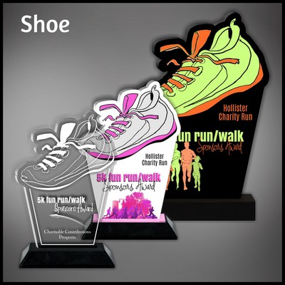 10" Shoe on Riser Black Acrylic Award
