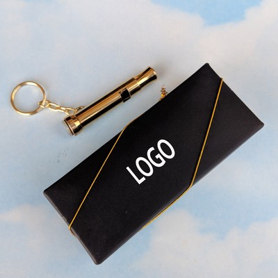 2" 1 brass whistle & compass key chain ( MADE in TAIWAN )