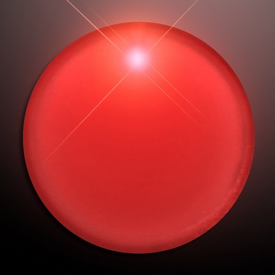 Red LED Frosted Circle Badge with Safety Pin - BLANK
