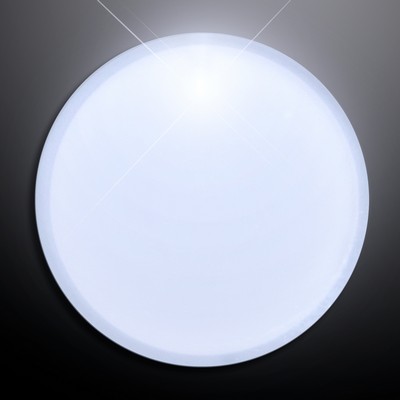 White LED Frosted Circle Badge with Safety Pin - BLANK