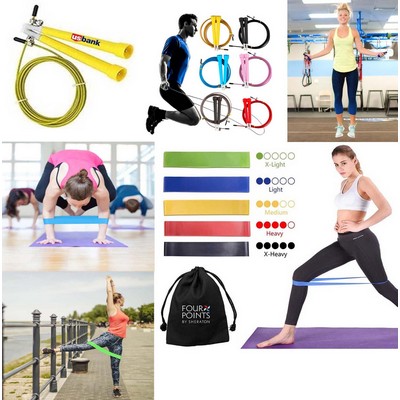 Kidder 5 Fitness Bands + Jump Rope