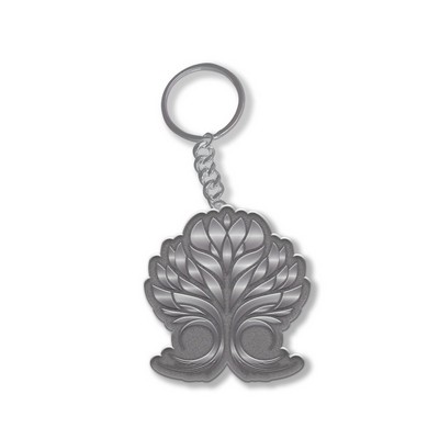 Customized Solid Iron Keychain with Antique Silver Plating
