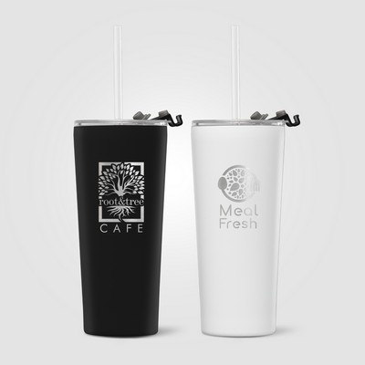 Excalibur - 21 oz. Double-Wall Stainless Tumbler with Straw?? - Laser