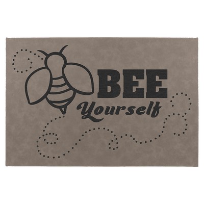 12" x 18" Gray Leatherette Wall Decor with Sawtooth Hanger