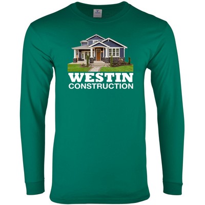 Full Color Mens Long Sleeve 100% Cotton T-Shirt