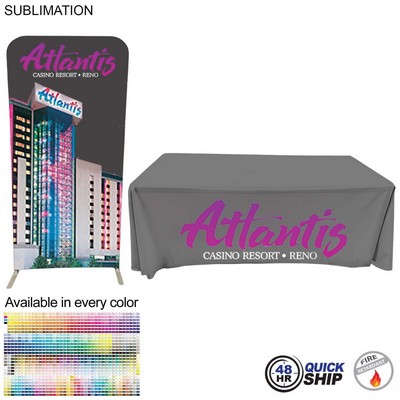 48 Hr Quick Ship - Tradeshow Booth Package Sleek,3'W EuroFit Display and 6' Sublimated Tablecloth