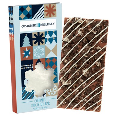 3.5 Oz. Belgian Chocolate in Snowflake Window Box - Milk & Cookies Bar