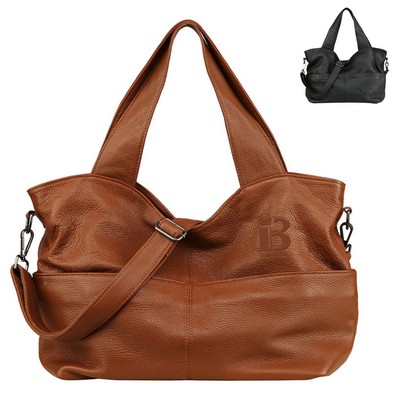 Women's Soft Waterproof Genuine Leather Tote Bag