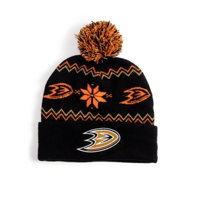 Acrylic Knit Pom Hat with Cuff