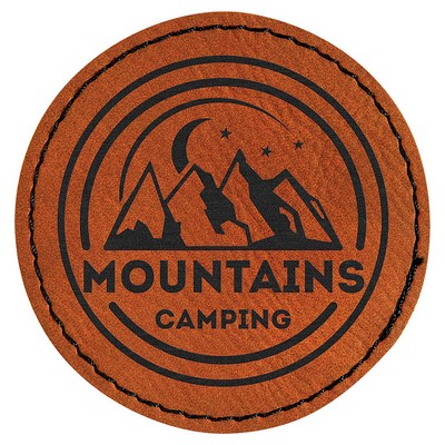 2-1/2" Diameter Round Patches, Rawhide Laserable Leatherette