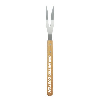 Wooden Handle, Stainless Steel, BBQ Barbeque Fork
