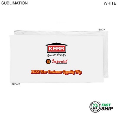 72 Hr Fast Ship - Heaviest Weight, Plush Velour Terry White Beach Towel, 30x60, Sublimated