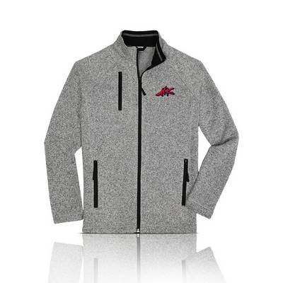 Women's Heathered Full Zipper Brushed Back Fleece Jacket