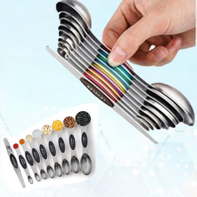 Magnetic 9-Piece Dual-Sided Teaspoon Measuring Spoons Set