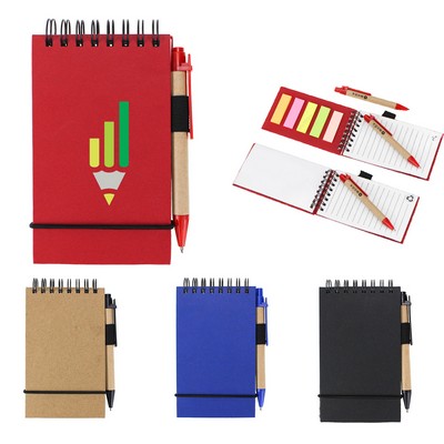 Hardcover Spiral Notepad w/ Pen