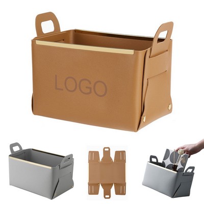Faux Leather Foldable Multipurpose Storage Organizer
