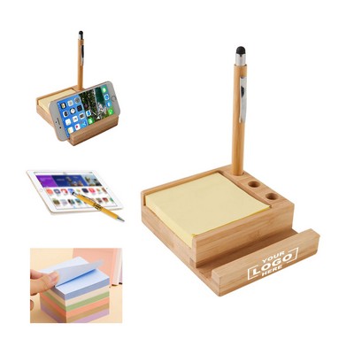 Desk Organizer Phone Holder With Stylus Pen & Sticky Notes