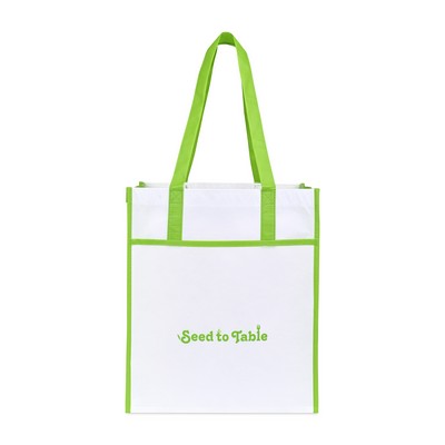 Harlow Laminated Recycled Shopper - Lime Green