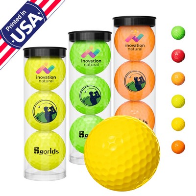 3 Pack Golf Balls Colored