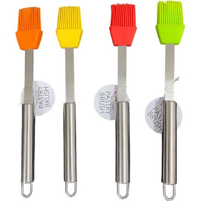 Stainless steel and silicone BBQ pasting brush