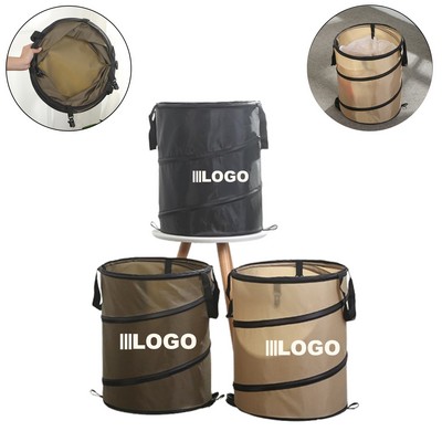 Outdoor Foldable Trash Bin with Clips