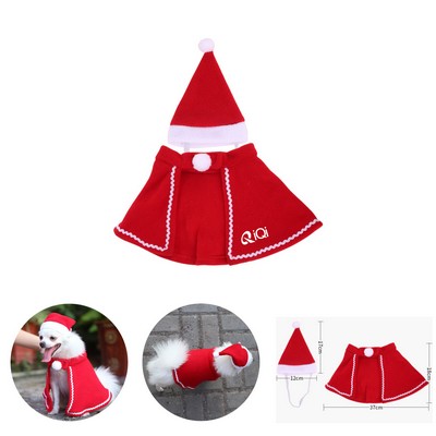 Christmas Pet Hat And Poncho Set