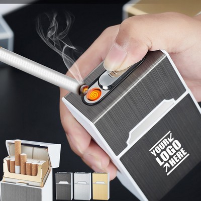 Cigarette Case With Lighter Top