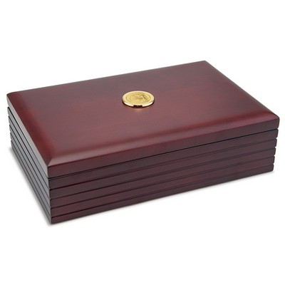 Desk Box / Keepsake Box W/ Gold Medallion