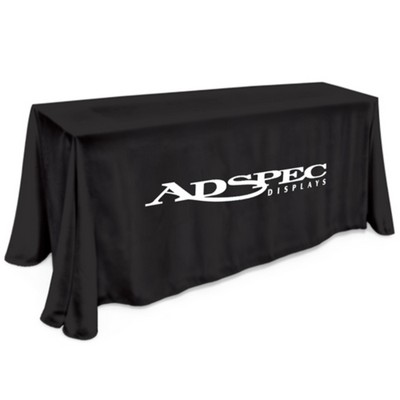 6' Black Table Cloth - Printed