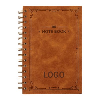 Vintage Style A5 Crown Hardcover Spiral Notebook (200 Pages)