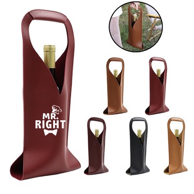 Reusable PU Wine Travel Protector Bags