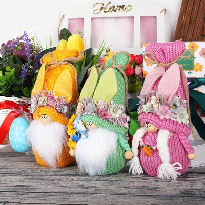 Easter Bunny Gnome Decorative Figurines