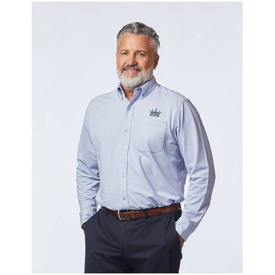 Zorrel® Atlas Button-Down 4-Way Stretch Knit Long Sleeve Shirt