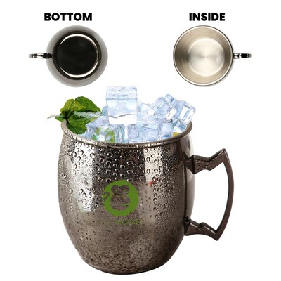 16 Oz Black Gold Mirror Surface Stainless Steel Moscow Mule Mug
