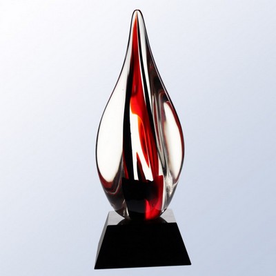 Red Contemporary Award w/Black Crystal Base