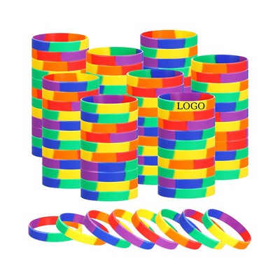 Rainbow Silicone Wristbands