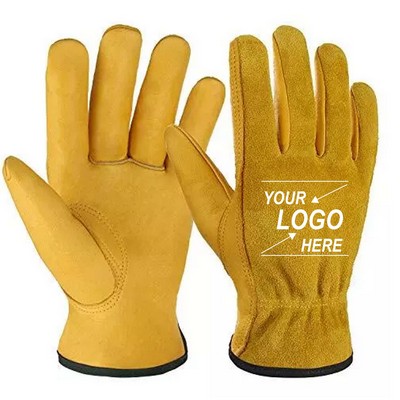 Ultra - Durable Heavy Duty Welding Cowhide Leather Work Gloves.