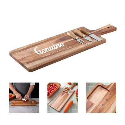Wood Serving Board w/ Cheese Knife