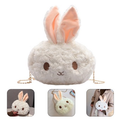 Cotton Cute Plush Bunny Crossbody Bag