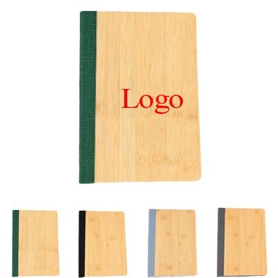 A5 Eco-Friendly Bamboo Hardcover Lined Notebook w/100 Sheets