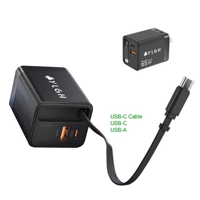 High Power Retractable USB-C Cable Wall Charger