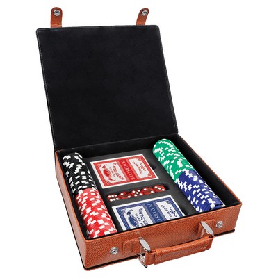 Basketball Leatherette 100 Chip Poker Set